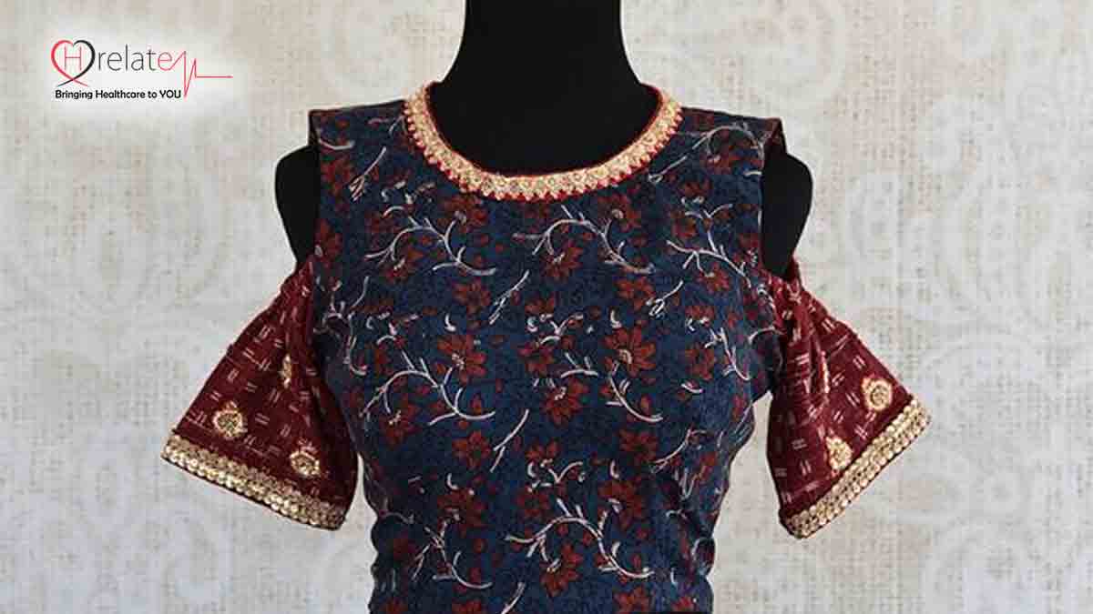 Cold Shoulder Kalamkari Blouse